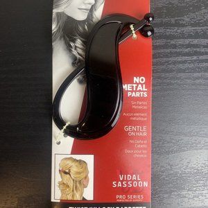 Vidal Sassoon Black Plastic Hair Twist N Lock Barrette Allergy Gentle Pro Series